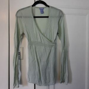 Faux wrap maternity/nursing sweater